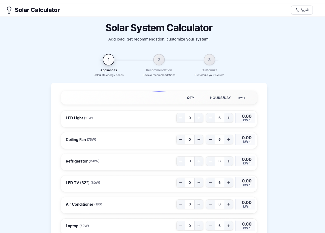 Solar Sudan Calculator