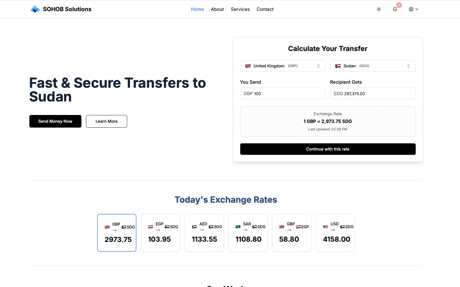 SOHOB Money Transfers Platform